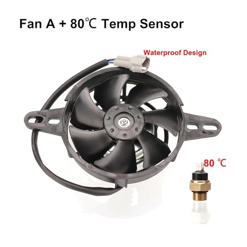 SAPIIKEF 12V Motorrad Lüfter Ölkühler Motor Elektrischer Heizkörper M16 Temperatursensorschalter for 150cc-250cc Motocross ATV Quad Bike(Set A-80) von SAPIIKEF