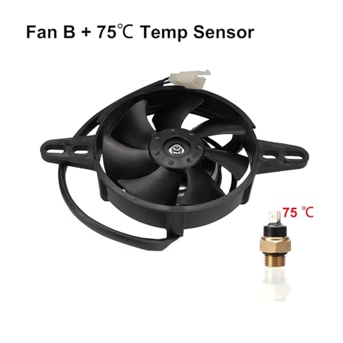 SAPIIKEF 12V Motorrad Lüfter Ölkühler Motor Elektrischer Heizkörper M16 Temperatursensorschalter for 150cc-250cc Motocross ATV Quad Bike(Set B-75) von SAPIIKEF