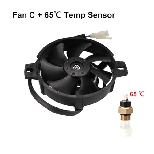 SAPIIKEF 12V Motorrad Lüfter Ölkühler Motor Elektrischer Heizkörper M16 Temperatursensorschalter for 150cc-250cc Motocross ATV Quad Bike(Set C-65) von SAPIIKEF