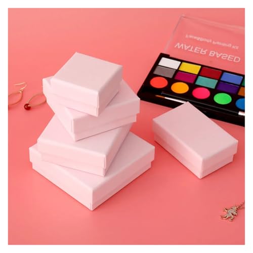 SAPIIKEF 12er-Pack weiß-Schwarze Karton-Schmuckschatulle for Ohrringe, Ringe, Halsketten, Aufbewahrungsboxen, Kraftpapier, Reise-Hochzeitsgeschenk, Staubschutzhülle(Gray,5x5x3cm) von SAPIIKEF