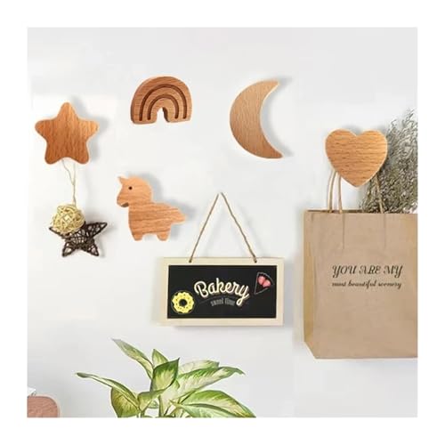 SAPIIKEF 1PC Neue Cartoon Holz Haken Kreative Sterne Mond Wolke Tier Haken Kleiderschrank Kleiderbügel Kinderzimmer Decora Haken Home Küche zugriffs(Elephant) von SAPIIKEF