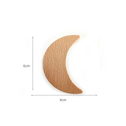 SAPIIKEF 1PC Neue Cartoon Holz Haken Kreative Sterne Mond Wolke Tier Haken Kleiderschrank Kleiderbügel Kinderzimmer Decora Haken Home Küche zugriffs(Moon) von SAPIIKEF