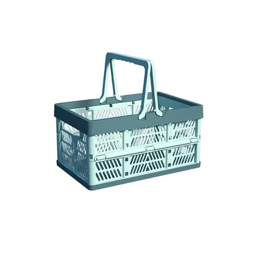SAPIIKEF 1pc Folding Tragbare Obst Und Gemüse Lagerung Korb Verschiedene Anordnung Verdickt Kunststoff Picknick Korb(2PCS Blue Small) von SAPIIKEF