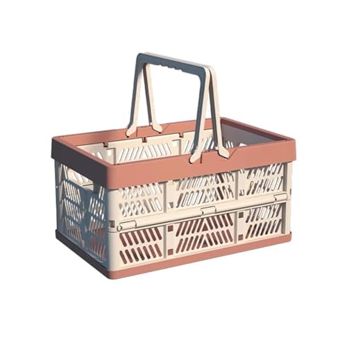 SAPIIKEF 1pc Folding Tragbare Obst Und Gemüse Lagerung Korb Verschiedene Anordnung Verdickt Kunststoff Picknick Korb(2PCS Pink Large) von SAPIIKEF