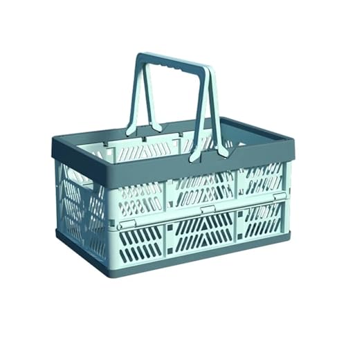 SAPIIKEF 1pc Folding Tragbare Obst Und Gemüse Lagerung Korb Verschiedene Anordnung Verdickt Kunststoff Picknick Korb(Blue Large) von SAPIIKEF