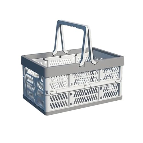 SAPIIKEF 1pc Folding Tragbare Obst Und Gemüse Lagerung Korb Verschiedene Anordnung Verdickt Kunststoff Picknick Korb(Grey Large) von SAPIIKEF