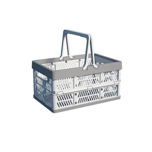 SAPIIKEF 1pc Folding Tragbare Obst Und Gemüse Lagerung Korb Verschiedene Anordnung Verdickt Kunststoff Picknick Korb(Grey Trumpet) von SAPIIKEF