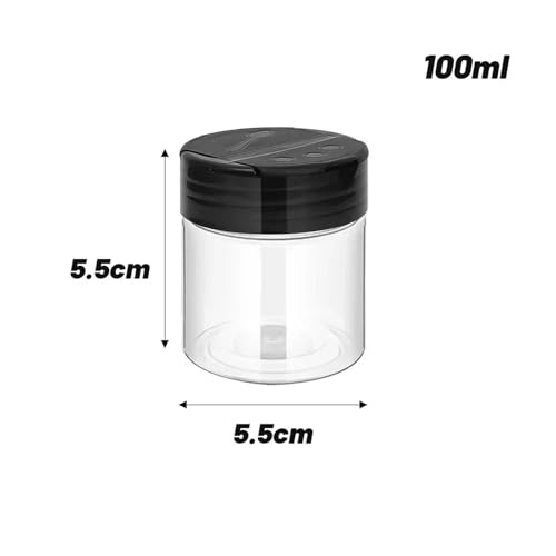 SAPIIKEF 24-1PCS Transparente Gewürzgläser Wiederverwendbare große Leere Gewürz-Würze-Vorratsflaschen Saisonpulverbehälter Box for die Küche(100ML,6PCS) von SAPIIKEF
