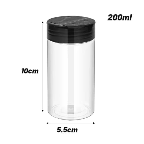 SAPIIKEF 24-1PCS Transparente Gewürzgläser Wiederverwendbare große Leere Gewürz-Würze-Vorratsflaschen Saisonpulverbehälter Box for die Küche(200ML,24PCS) von SAPIIKEF