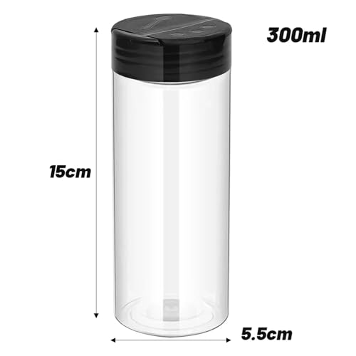 SAPIIKEF 24-1PCS Transparente Gewürzgläser Wiederverwendbare große Leere Gewürz-Würze-Vorratsflaschen Saisonpulverbehälter Box for die Küche(300ML,24PCS) von SAPIIKEF