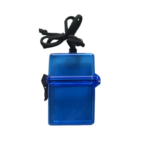 SAPIIKEF 3 Zoll transparente Aufbewahrungsbox Fotokartenhalter mit Seil wasserdichte Kartenhülle Outdoor quadratische staubdichte Box Foto-Aufbewahrungsbox(Blue) von SAPIIKEF