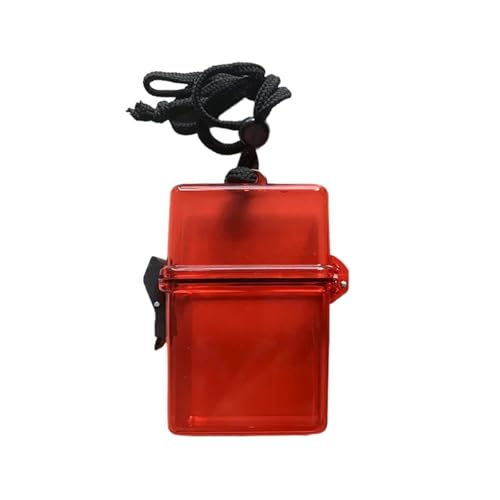 SAPIIKEF 3 Zoll transparente Aufbewahrungsbox Fotokartenhalter mit Seil wasserdichte Kartenhülle Outdoor quadratische staubdichte Box Foto-Aufbewahrungsbox(Red) von SAPIIKEF