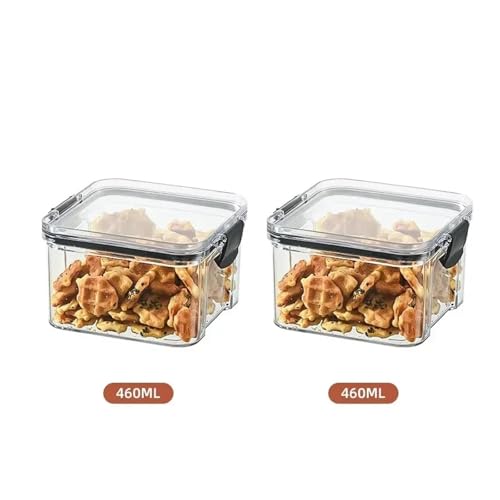 SAPIIKEF 460–1800 ml Sets for die Küche, stapelbar, versiegelt, Kunststoff-Aufbewahrungsbox, Mehrkorn-Tankflasche, Trockenfrüchte-Tee-Aufbewahrungsbehälter(460ml x2) von SAPIIKEF