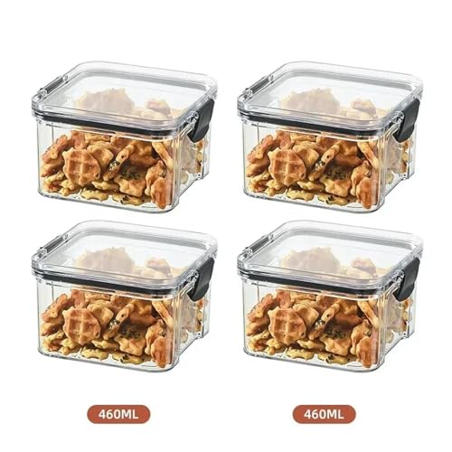 SAPIIKEF 460–1800 ml Sets for die Küche, stapelbar, versiegelt, Kunststoff-Aufbewahrungsbox, Mehrkorn-Tankflasche, Trockenfrüchte-Tee-Aufbewahrungsbehälter(460ml x4) von SAPIIKEF