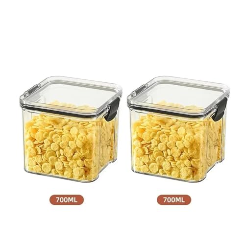 SAPIIKEF 460–1800 ml Sets for die Küche, stapelbar, versiegelt, Kunststoff-Aufbewahrungsbox, Mehrkorn-Tankflasche, Trockenfrüchte-Tee-Aufbewahrungsbehälter(700ml x2) von SAPIIKEF