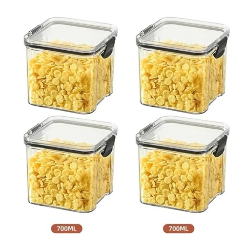 SAPIIKEF 460–1800 ml Sets for die Küche, stapelbar, versiegelt, Kunststoff-Aufbewahrungsbox, Mehrkorn-Tankflasche, Trockenfrüchte-Tee-Aufbewahrungsbehälter(700ml x4) von SAPIIKEF