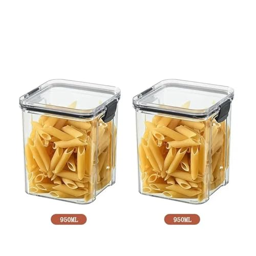 SAPIIKEF 460–1800 ml Sets for die Küche, stapelbar, versiegelt, Kunststoff-Aufbewahrungsbox, Mehrkorn-Tankflasche, Trockenfrüchte-Tee-Aufbewahrungsbehälter(950ml x2) von SAPIIKEF