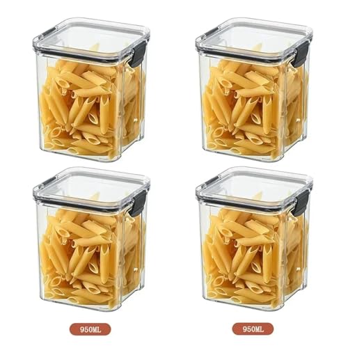 SAPIIKEF 460–1800 ml Sets for die Küche, stapelbar, versiegelt, Kunststoff-Aufbewahrungsbox, Mehrkorn-Tankflasche, Trockenfrüchte-Tee-Aufbewahrungsbehälter(950ml x4) von SAPIIKEF
