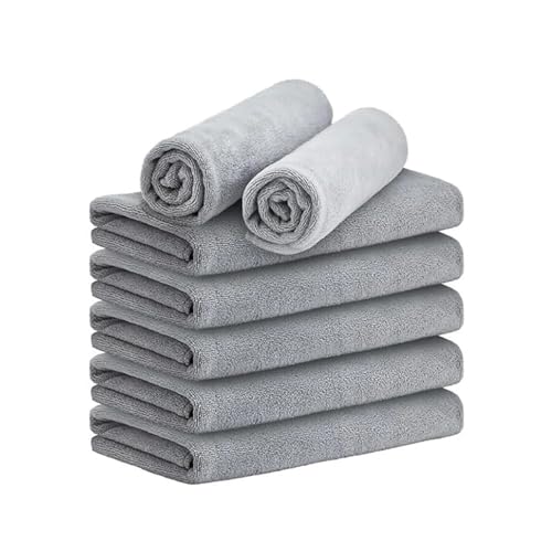 SAPIIKEF 5/2 Stück Mikrofaser-Salonhandtücher, große Salonhandtücher, Spa-Bad, Haartrockentuch for Friseure, Mikrofaser-Haarhandtuch(Grey,5PCS_40X70CM) von SAPIIKEF