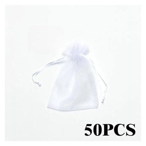 SAPIIKEF 50 Teile/los Multicolor Schmuck Verpackung Tasche 7 * 9 9 * 12 11 * 16 13 * 18 Organza Taschen Geschenk lagerung Hochzeit Kordelzug Beutel Großhandel(White,11x16cm) von SAPIIKEF