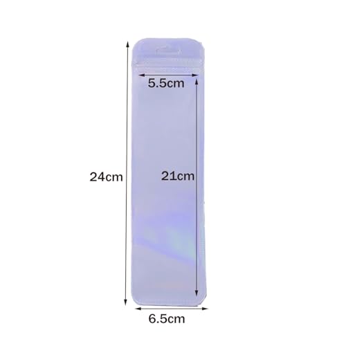 SAPIIKEF 50 stücke Lange Holographische Verpackungsbeutel Ziplock Laser Seal Beutel for Party Nagel Wimpern Favor Lagerung Schmuck Display Versorgung(Color) von SAPIIKEF