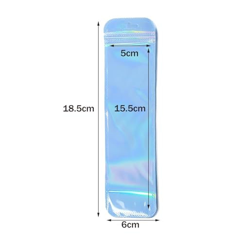 SAPIIKEF 50 stücke Lange Holographische Verpackungsbeutel Ziplock Laser Seal Beutel for Party Nagel Wimpern Favor Lagerung Schmuck Display Versorgung(Maroon) von SAPIIKEF