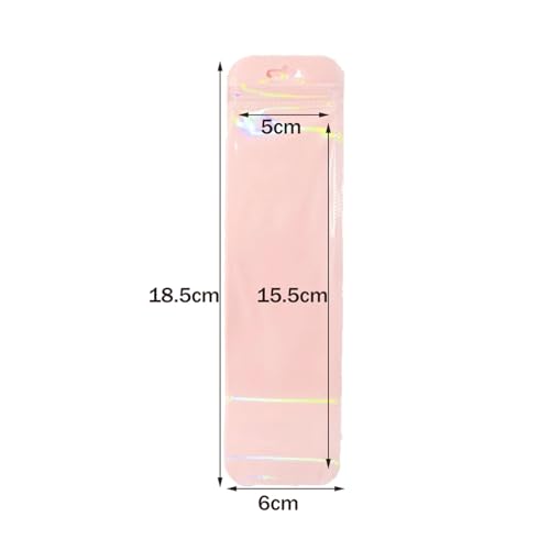 SAPIIKEF 50 stücke Lange Holographische Verpackungsbeutel Ziplock Laser Seal Beutel for Party Nagel Wimpern Favor Lagerung Schmuck Display Versorgung(Multi) von SAPIIKEF