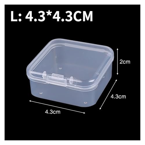 SAPIIKEF 60/6 STÜCKE Mini-Aufbewahrungsbox Transparente quadratische Kunststoffbox Ohrringe Schmuckverpackung Aufbewahrung Kleine quadratische Box Schmuck-Organizer(L,48PCS) von SAPIIKEF