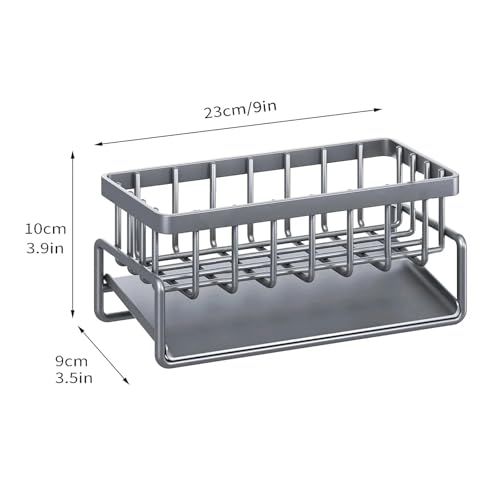 SAPIIKEF Abflussregal for die Küchenspüle, Organizer for Schwamm, Wasserhahnhalter, Seifenabtropffläche, Geschirrtuchhalter, Handtuchhalter, Küchenspüle-Organizer(Grey) von SAPIIKEF