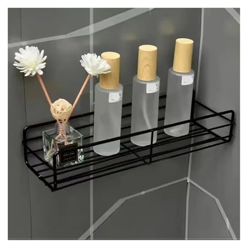 SAPIIKEF Badezimmerregal, an der Wand montierte Eckregale, Shampoo-Halter, Kosmetikregal, Duschablaufkorb aus Eisen, Badezimmer-Organizer(1pc Rectangle Black) von SAPIIKEF