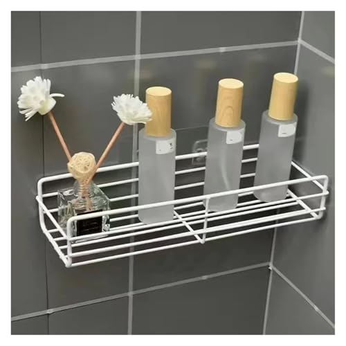 SAPIIKEF Badezimmerregal, an der Wand montierte Eckregale, Shampoo-Halter, Kosmetikregal, Duschablaufkorb aus Eisen, Badezimmer-Organizer(1pc Rectangle White) von SAPIIKEF