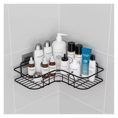 SAPIIKEF Badezimmerregal, an der Wand montierte Eckregale, Shampoo-Halter, Kosmetikregal, Duschablaufkorb aus Eisen, Badezimmer-Organizer(1pc Triangle Black) von SAPIIKEF