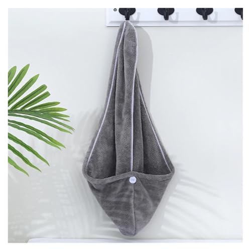 SAPIIKEF Damen Langes Haar Schnelltrocknendes Haarhandtuch Weiche Mikrofaserhandtücher Duschhaube Handtuchhaube Super Absorption Haartrockenhaube(Grey) von SAPIIKEF