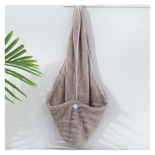 SAPIIKEF Damen Langes Haar Schnelltrocknendes Haarhandtuch Weiche Mikrofaserhandtücher Duschhaube Handtuchhaube Super Absorption Haartrockenhaube(Khaki) von SAPIIKEF