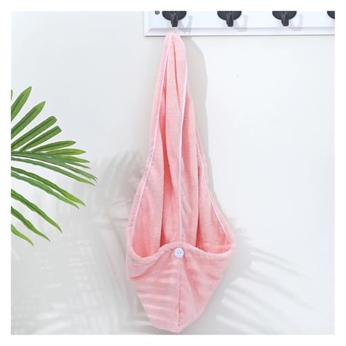 SAPIIKEF Damen Langes Haar Schnelltrocknendes Haarhandtuch Weiche Mikrofaserhandtücher Duschhaube Handtuchhaube Super Absorption Haartrockenhaube(Pink) von SAPIIKEF