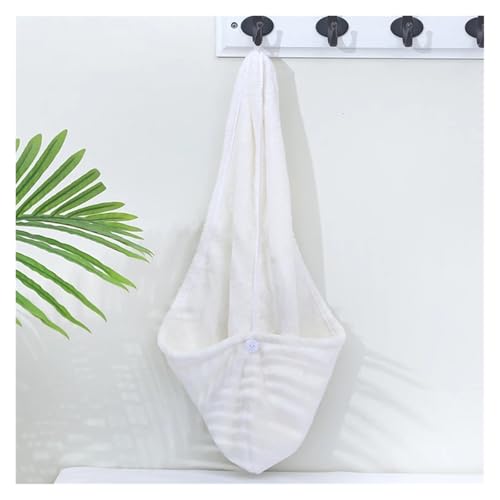 SAPIIKEF Damen Langes Haar Schnelltrocknendes Haarhandtuch Weiche Mikrofaserhandtücher Duschhaube Handtuchhaube Super Absorption Haartrockenhaube(White) von SAPIIKEF