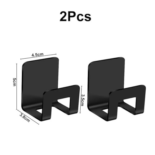 SAPIIKEF Edelstahl-Spülbeckenablage, Abtropfgestell, Küchenspüle, Schwammhalter, Selbstklebender Haken, Aufbewahrungshalter, Küchendraht-Lappen-Organizer(2pcs Black -A) von SAPIIKEF