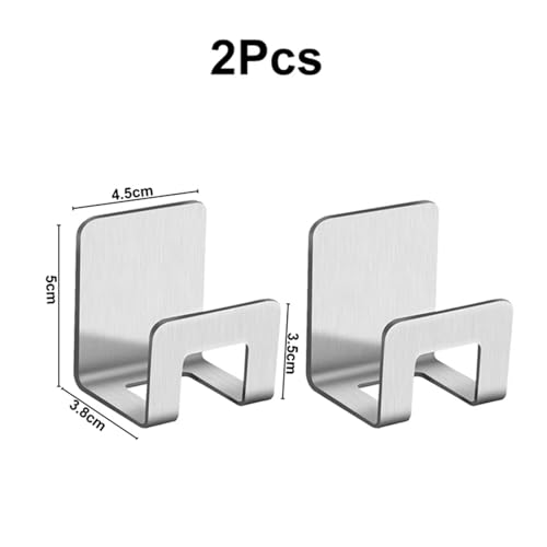 SAPIIKEF Edelstahl-Spülbeckenablage, Abtropfgestell, Küchenspüle, Schwammhalter, Selbstklebender Haken, Aufbewahrungshalter, Küchendraht-Lappen-Organizer(2pcs Silver -A) von SAPIIKEF