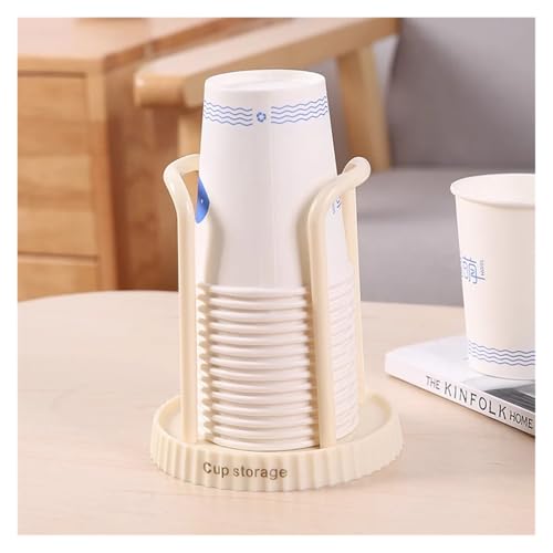 SAPIIKEF Einfacher Pappbecherhalter, Aufbewahrungsregal for Einwegbecher, multifunktionales Aufbewahrungsregal for Kaffee- und Milchteetassen, Tassenabzieher(White) von SAPIIKEF