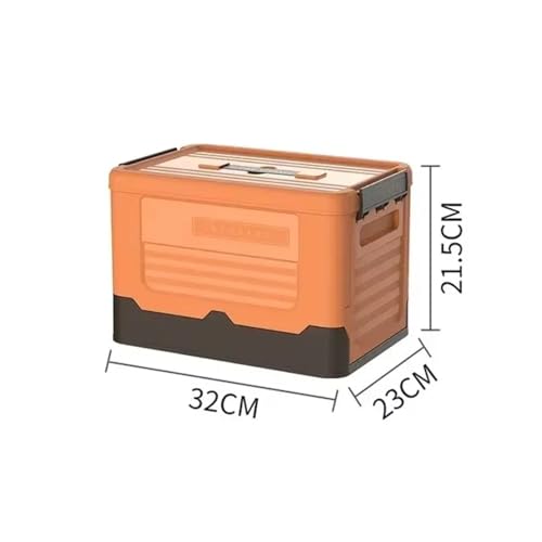 SAPIIKEF Faltbare Aufbewahrungsbox, multifunktionaler Faltbarer Organizer-Behälter aus Kunststoff, Aufbewahrungsbox for Kleinigkeiten, Organizer-Box mit Deckel, 1 Stück(Orange 2 Pieces) von SAPIIKEF