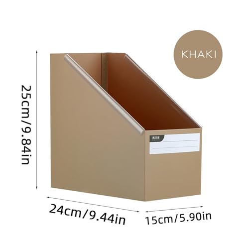SAPIIKEF Faltbare Aufbewahrungsbox for Schreibtischbücher for Studenten, Sortierung, Größe A4, Büromaterial for Verschiedene Funktionen(Khaki) von SAPIIKEF