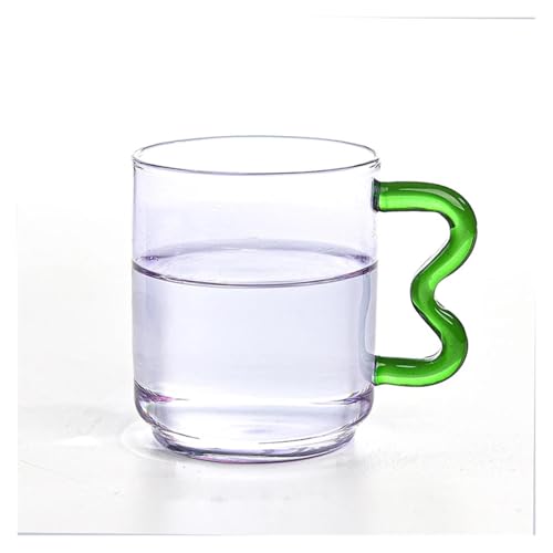SAPIIKEF Farbige Glasbecher Design Bunte gewellte Ohrglasbecher Handgemachte Milch Kaffee Saft Getränke Glasbecher(Purple Glass Cup) von SAPIIKEF