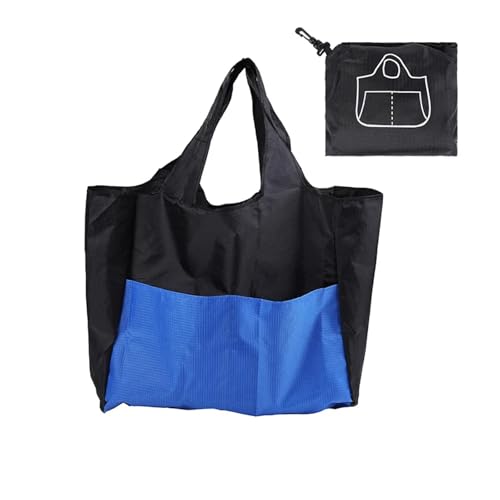 SAPIIKEF Große Faltbare Einkaufstasche, Wiederverwendbare Öko-Tasche, Obst-Picknicktasche, Lebensmittelpaket, Strandspielzeug-Aufbewahrungstaschen, Damen-Tragetasche, Schultertasche(Black) von SAPIIKEF