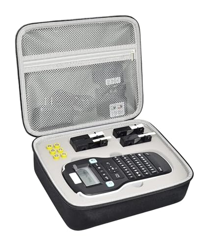 SAPIIKEF Hülle kompatibel mit DYMO Etikettendrucker LabelManager 160/280 Tragbarer Etikettendrucker, Etikettendrucker-Aufbewahrungs-Organizer for AC-Adapter(Gray Inner) von SAPIIKEF