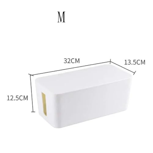 SAPIIKEF Kabelaufbewahrungsbox Desktop-Steckdosenleisten-Aufbewahrungsbox Staubdichte Steckdosen-Aufbewahrungsbox Home Wire Case Kabelmanagement Kabel-Organizer(White-m) von SAPIIKEF