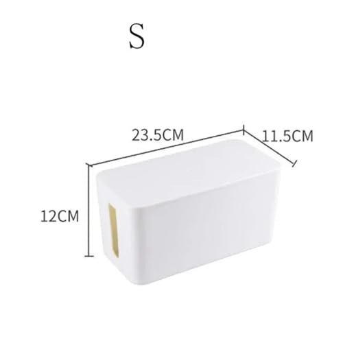 SAPIIKEF Kabelaufbewahrungsbox Desktop-Steckdosenleisten-Aufbewahrungsbox Staubdichte Steckdosen-Aufbewahrungsbox Home Wire Case Kabelmanagement Kabel-Organizer(White-s) von SAPIIKEF