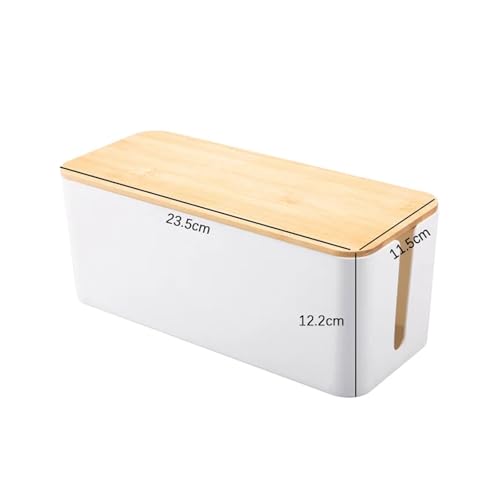 SAPIIKEF Kabelaufbewahrungsbox Steckdosenleiste Hülle Holz Stromleitungs-Drahtmanagement-Organizer Staubschutz-Ladebuchse Netzwerkleitungs-Aufbewahrungsbehälter(S,2PCS) von SAPIIKEF