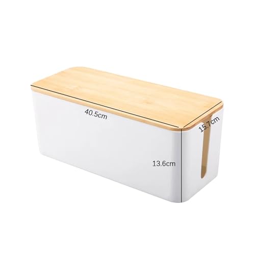 SAPIIKEF Kabelaufbewahrungsbox Steckdosenleiste Hülle Holz Stromleitungs-Drahtmanagement-Organizer Staubschutz-Ladebuchse Netzwerkleitungs-Aufbewahrungsbehälter(XL,1PCS) von SAPIIKEF