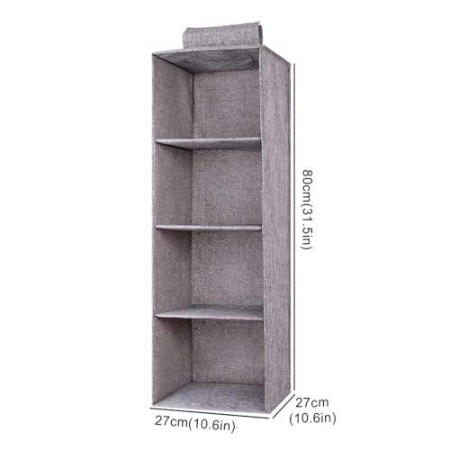 SAPIIKEF Kleiderschrank Hängende Aufbewahrungstasche Zwischenschicht Schubladentyp Kleidung Kleidung Organizer Zusammenklappbare Lagerregale Schrank Organizer(Gray 4-Layer) von SAPIIKEF
