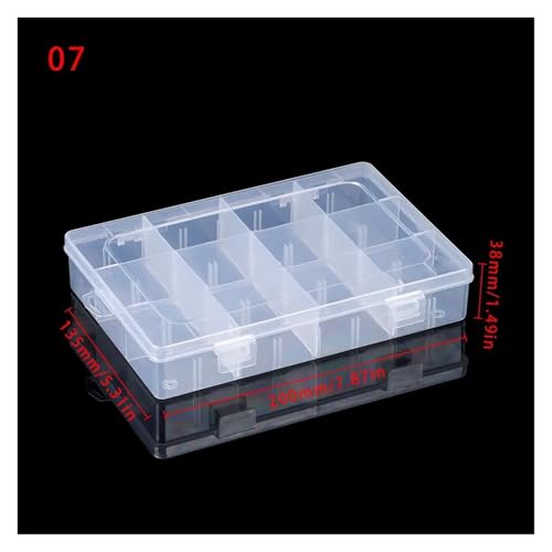 SAPIIKEF Kleine quadratische Aufbewahrungsbox aus durchsichtigem Kunststoff in Mehreren Stilen for Schmuck, Diamantstickerei, Basteln, Perlen, Pillen, Heimaufbewahrung(7) von SAPIIKEF